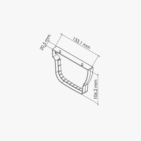 MON MARCHE DECO - Lot de 2 fonds de gouttière pour Gouttière PVC Moulurée - Anthracite - large