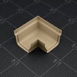 MON MARCHE DECO - Angle ext. 90° face plane / Angle int. 90° face galbée pour Gouttière PVC Moulurée - Sable - vignette