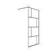 AURLANE - Paroi de retour Sérigraphie Briques 80x180 cm pour Porte de Douche DARK BLOCKS - Profilé Noir Mat - vignette
