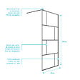 AURLANE - Paroi de Retour 90x180cm Sérigraphie Briques - Verre Anticalcaire 8mm - DARK BLOCS - vignette