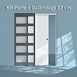 COULICOOL - Porte coulissante à galandage Plane 83 cm et kit de finition - vignette