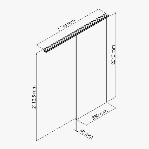 COULICOOL - Porte Coulissante non percée avec Rail - Prépeinte Plane 83 cm - large