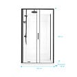 AURLANE - Cabine de Douche Rectangle 115x90 - Colonne Thermostatique Noire et Receveur Bas Effet Pierre - vignette