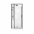 AURLANE - Cabine de Douche Carrée 90x90 - Colonne Thermostatique Noire et Receveur Haut Effet Pierre - vignette