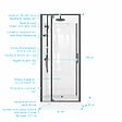 AURLANE - Cabine de Douche Carrée 90x90 - Colonne Thermostatique Noire et Receveur Haut Effet Pierre - vignette