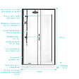 AURLANE - Cabine de Douche Rectangle 115x90 - Colonne Thermostatique Noire et Receveur Haut Effet Pierre - vignette