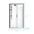 AURLANE - Cabine de Douche Rectangle 115x90 - Colonne Thermostatique Noire et Receveur Haut Effet Pierre - vignette