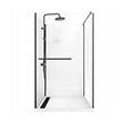 AURLANE - Cabine de Douche à l'Italienne 120x90 - Colonne Thermostatique Noire et Receveur Bas Effet Pierre - vignette