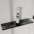 AURLANE - Cabine de Douche Carrée 90x90 - Colonne Thermostatique Noire et Receveur Bas Effet Pierre - vignette