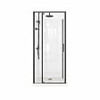 AURLANE - Cabine de Douche Carrée 90x90 - Colonne Thermostatique Noire et Receveur Bas Effet Pierre - vignette