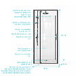 AURLANE - Cabine de Douche Carrée 90x90 - Colonne Thermostatique Noire et Receveur Bas Effet Pierre - vignette