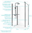 AURLANE - Cabine de Douche à l'Italienne 120x90 - Colonne Thermostatique Noire et Receveur Haut Effet Pierre - vignette