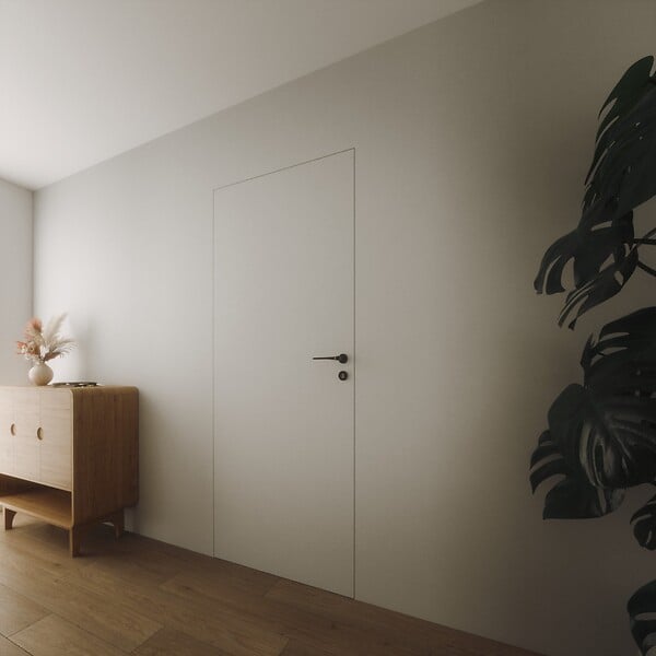 TECNOPROFILS - Bloc-Porte Invisible Affleurante - Prépeinte Plane 80 cm - large