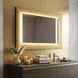 KIAMAMI VALENTINA - Miroir Avec Cadre En Verre Coulé Avec Grain D'or Réversible 90X62 - vignette