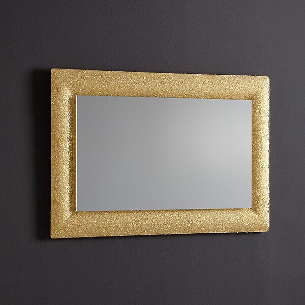 KIAMAMI VALENTINA - Miroir Avec Cadre En Verre Coulé Avec Grain D'or Réversible 90X62 - large