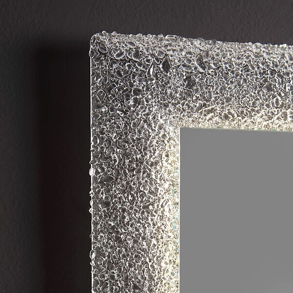KIAMAMI VALENTINA - Miroir En Verre Fondu 90X62 Rétro-Éclairé Couleur Glace - large