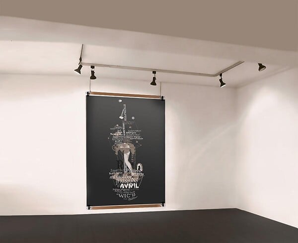 ARTITEQ - Porte Affiche Poster Pant - pince suspension de poster 40 cm - large