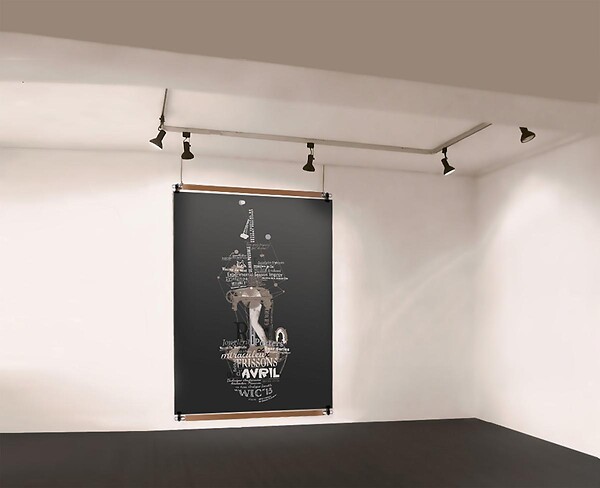 ARTITEQ - Porte Affiche Poster Pant - pince suspension de poster 60 cm - large