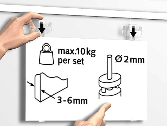 ARTITEQ - Set d'accrochage pour panneau rigide H300 - large