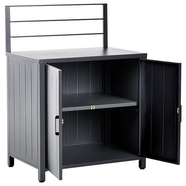 BELIANI - Cuisine d'extérieur 4 pièces avec évier VIGGIANO Gris graphite Métal - large