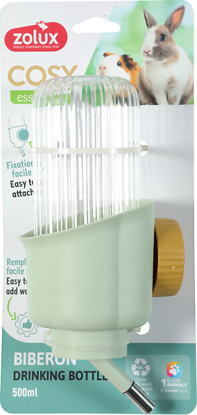 ZOLUX - Biberon rongeurs - Plastique - Cosy Fleur - Vert - 500 ml - large