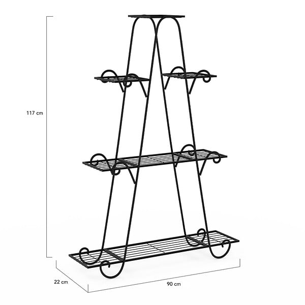 ID MARKET - Etagère à pots de fleurs porte plante en métal 9 niveaux - large
