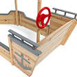 ID MARKET - Bac à sable WORLD bois bateau de pirate avec banc coffre et toit gris - vignette
