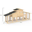 ID MARKET - Poulailler clapier en bois XXL avec pondoir enclos et tiroir à déjections 3 poules - vignette