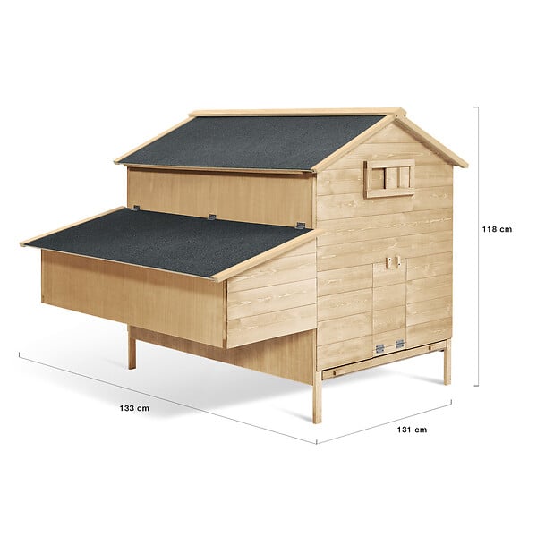 ID MARKET - Poulailler chalet XXL pour poules avec pondoir en bois - large