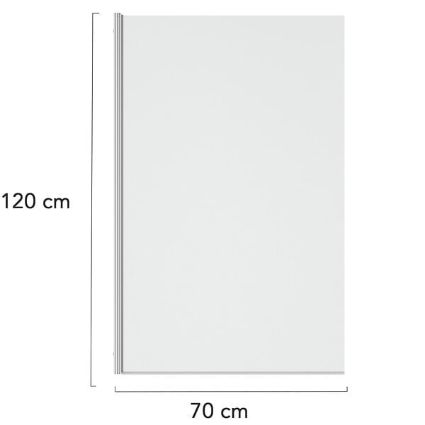 ID MARKET - Pare baignoire 1 volet 70x120 cm avec profilé en aluminium argenté - large