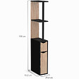 ID MARKET - Meuble WC étagère WILLY bois 2 portes noir et hêtre - vignette