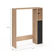 ID MARKET - Meuble dessus WC WALLIS avec placard  façon hêtre et noir - vignette