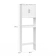 ID MARKET - Meuble étagère dessus WC WALDO placard bois blanc - vignette