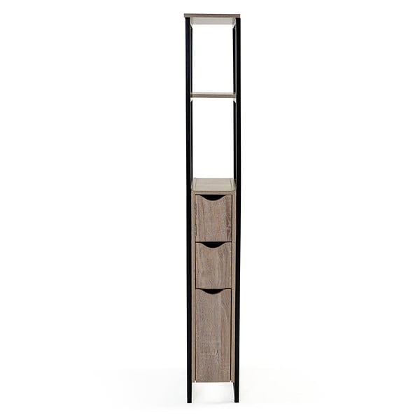 ID MARKET - Meuble WC 3 portes DETROIT design industriel avec étagères - large
