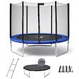 KANGUI - KANGUI Trampoline rond Bleu Ø300cm avec filet, échelle, bâche et kit ancrage - vignette