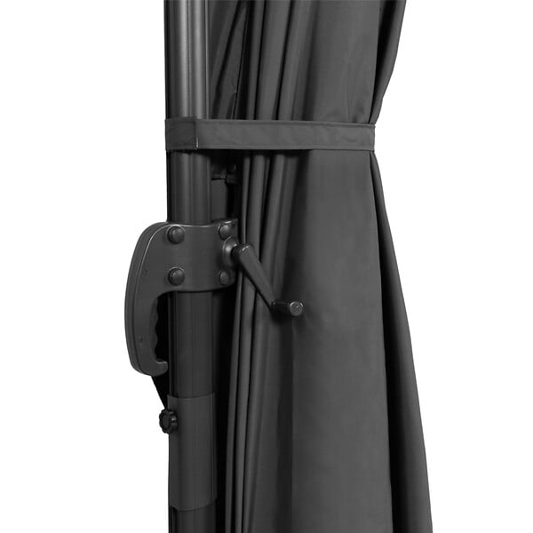 ID MARKET - Parasol déporté inclinable rotatif 360 CALVI gris 3x4 M avec housse - large