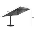 ID MARKET - Parasol déporté inclinable rotatif 360 CALVI gris 3x4 M avec 4 dalles et housse - vignette
