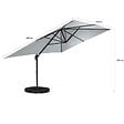 ID MARKET - Parasol déporté inclinable rotatif 360 CALVI gris clair 3x4 M avec 4 dalles et housse - vignette