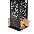 ID MARKET - Range bûches vertical acier noir motif arbre H.112 CM pour cheminée - vignette