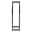 ID MARKET - Range bûches vertical acier noir avec étagère et accessoires H. 170 CM pour cheminée - vignette