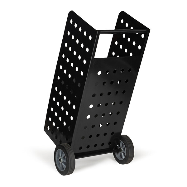ID MARKET - Chariot porte bûches acier noir 40 x 40 x 100,5 CM pour cheminée - large