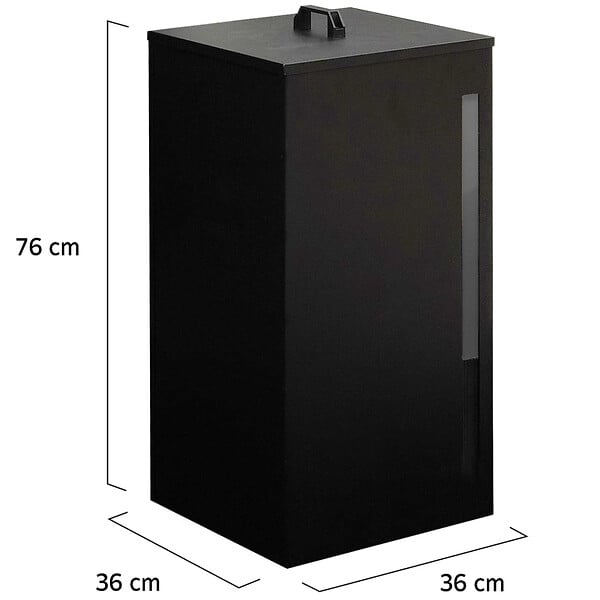 ID MARKET - Réservoir à granulés 45 kg noir rangement à pellets 36 x 36 x 76 cm - large