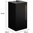ID MARKET - Réservoir à granulés 45 kg noir rangement à pellets 36 x 36 x 76 cm - vignette