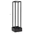ID MARKET - Range bûches vertical acier noir H. 125 CM avec tiroir pour cheminée - vignette