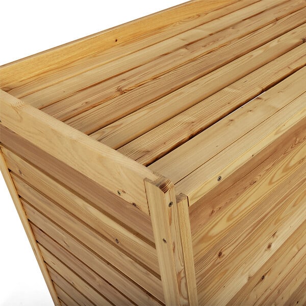 ID MARKET - Cache climatiseur 95 x 50 x 80 cm bois naturel protection unité extérieure pour pompe à chaleur - large