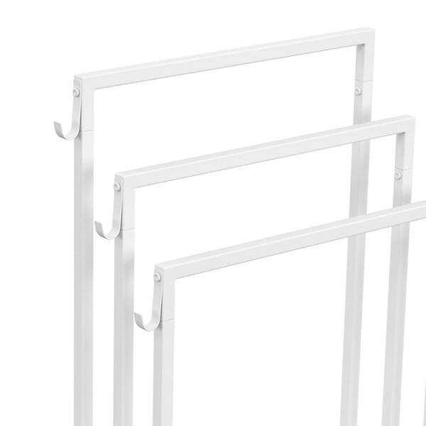 ID MARKET - Porte-serviettes sur pied 3 niveaux DALLAS métal blanc design industriel - large