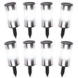 ID MARKET - Lot de 8 bornes solaires design inox 2 en 1 - vignette