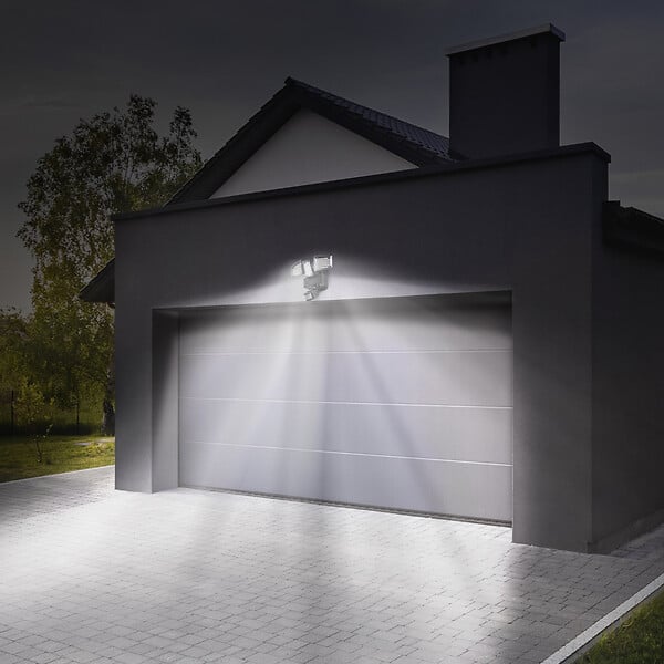 ID MARKET - Projecteur solaire 3 têtes 178 LED détecteur de mouvement - large
