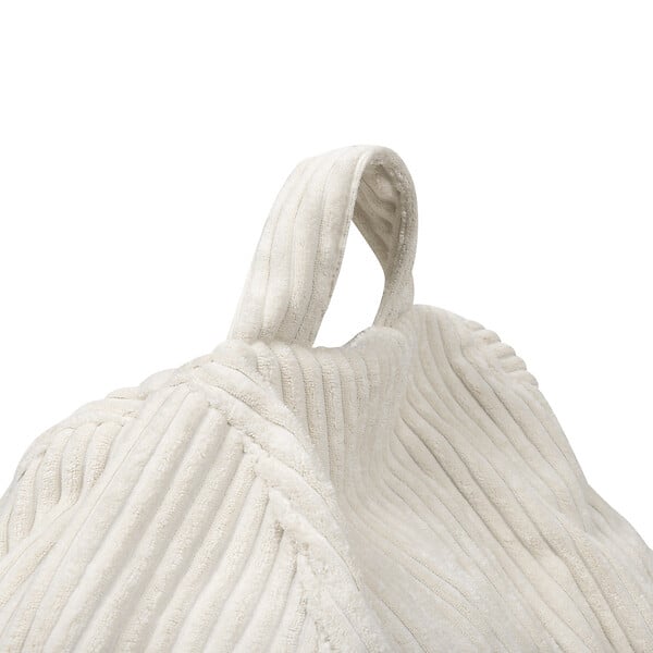 ID MARKET - Pouf poire HORTENSE en velours côtelé beige - large