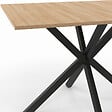 ID MARKET - Table à manger rectangle ALIX 6 personnes pied araignée bois et noir 110 cm - vignette